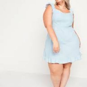 (2/$30) NWT Old Navy Fit & Flare Light Denim Mini Dress Plus 4X (fits like 3X)